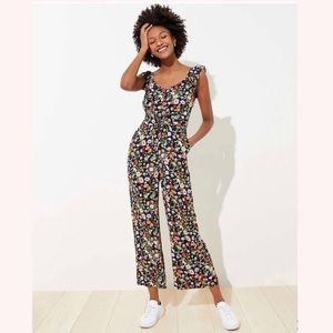 LOFT Lily Ruffle Tie Front Jumpsuit